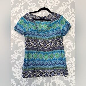 10/$25 • Basic Editions Cotton Printed Blouse